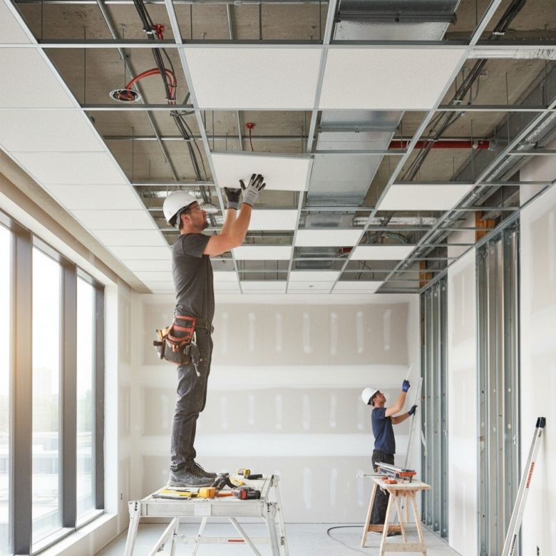 Acoustic Ceiling Tile Installation